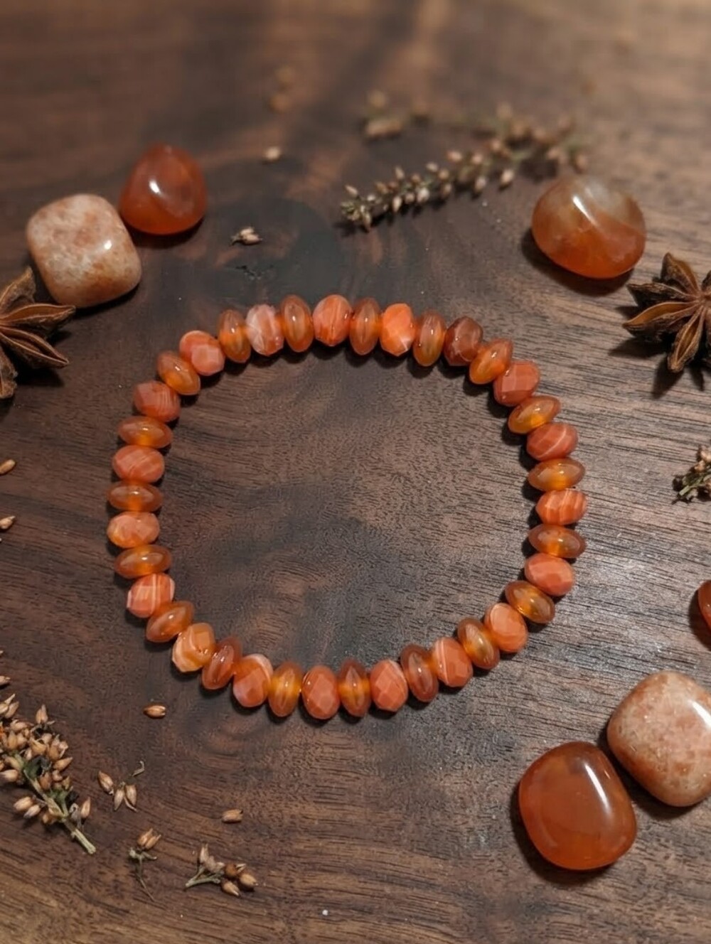 Carnelian/Striped Agate Bracelet